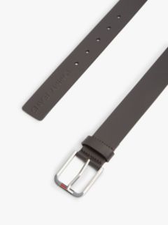 Austin Embossed Logo Leather Belt — Brown 2