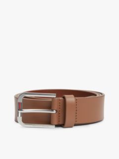 Austin Embossed Logo Leather Belt — Brown 3