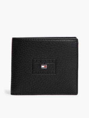 black casual leather card and coin wallet for men tommy hilfiger