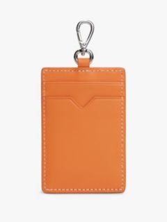 Leather Clip-On Card Holder — Orange 2