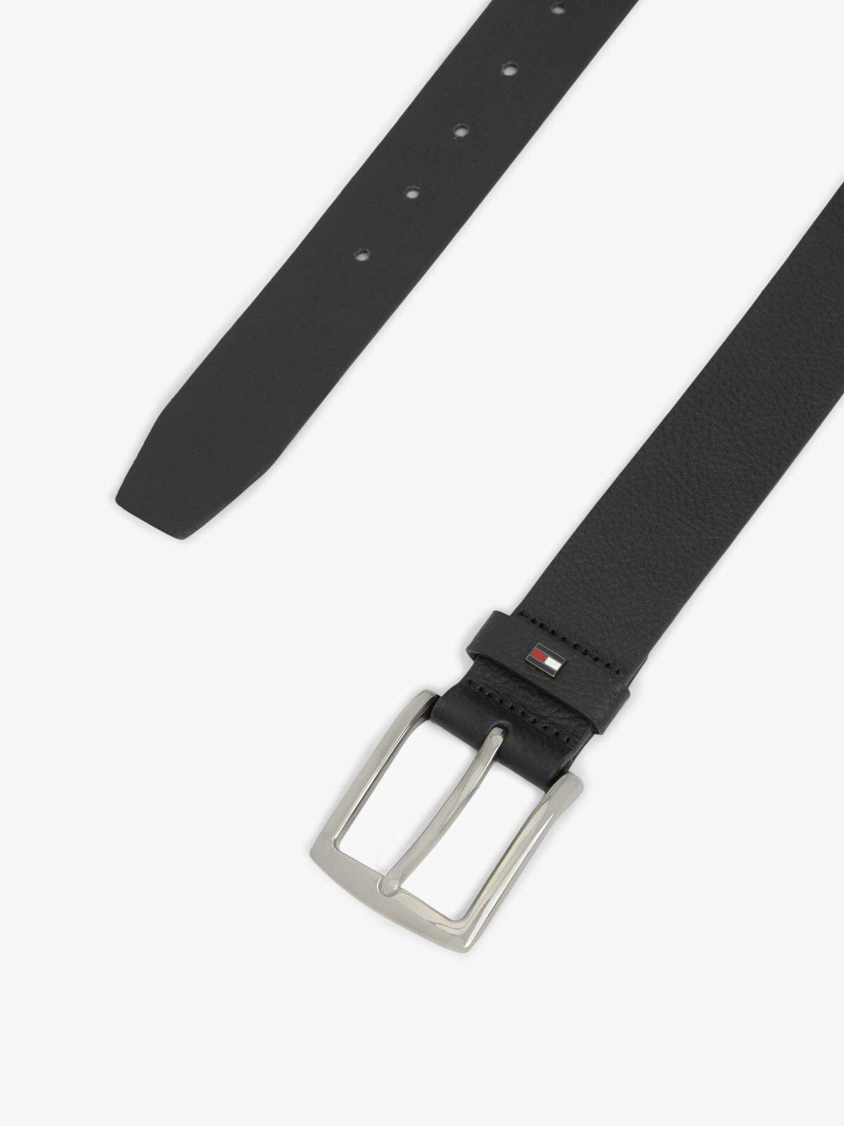 Denton Pebble Grain Leather Belt — Black