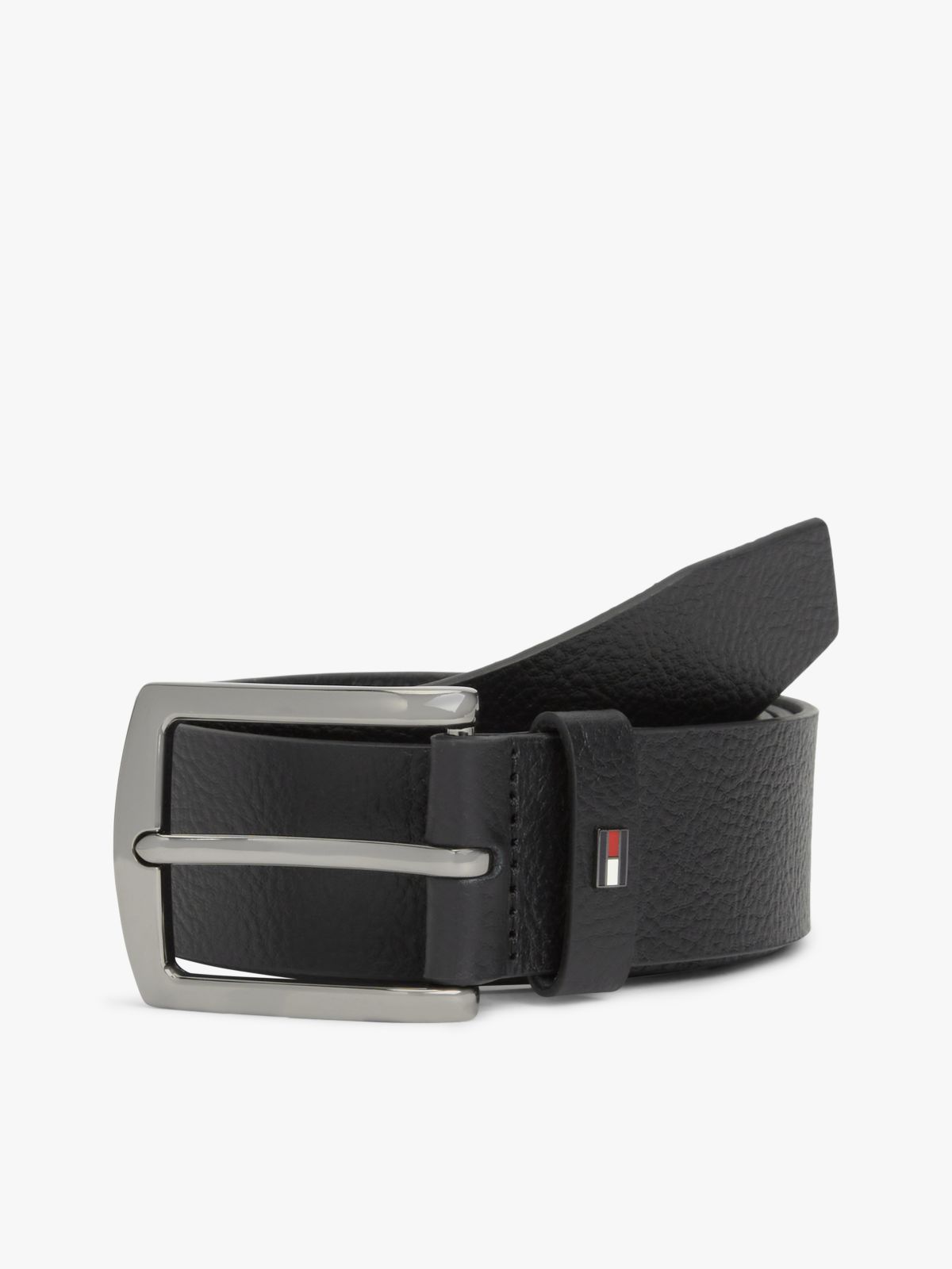 Denton Pebble Grain Leather Belt — Black