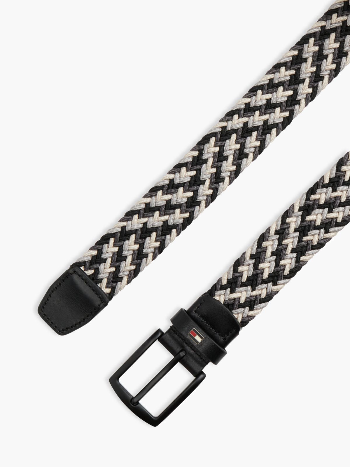 Denton Enamel Flag Woven Belt — Black