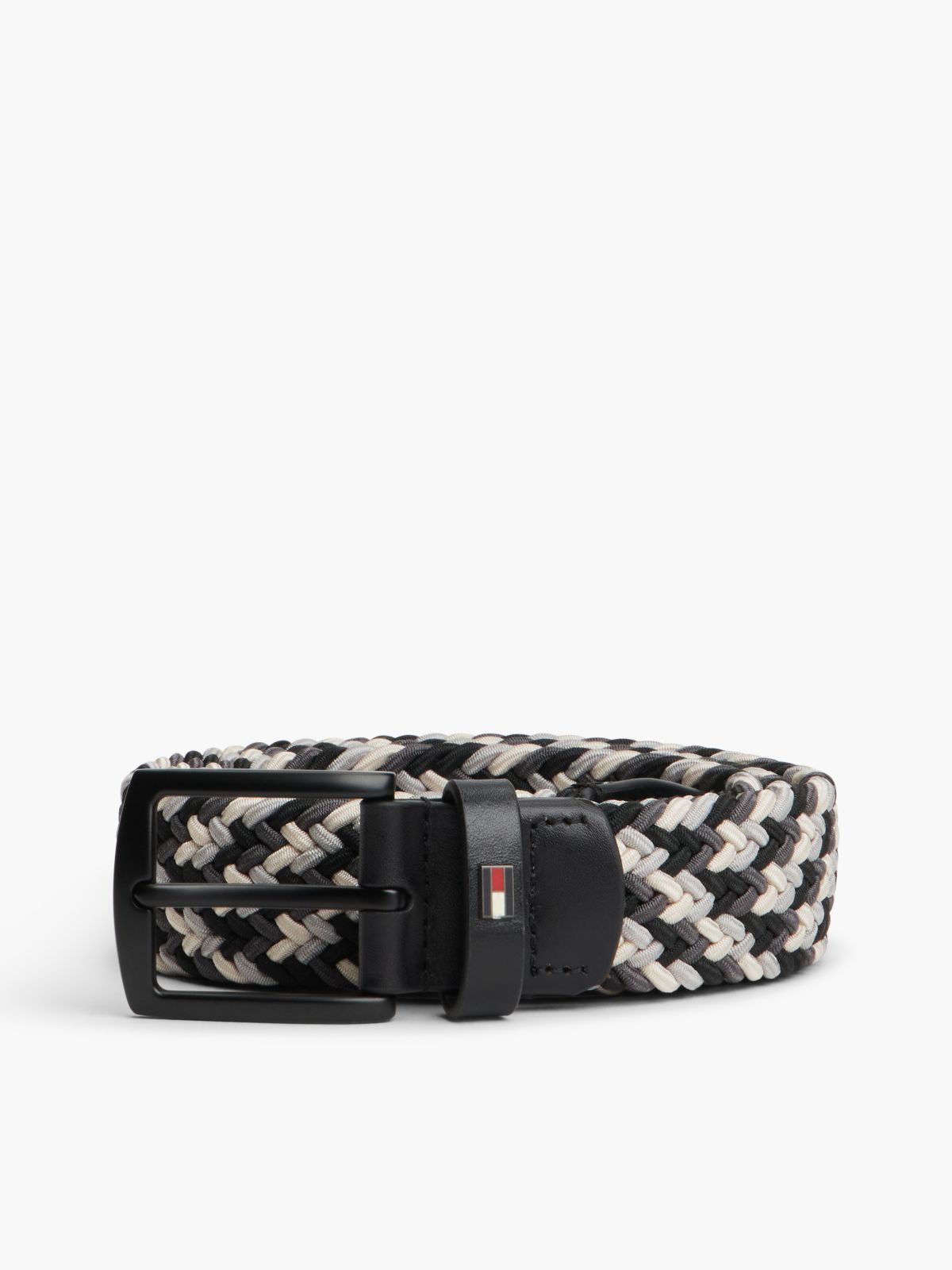 Denton Enamel Flag Woven Belt — Black