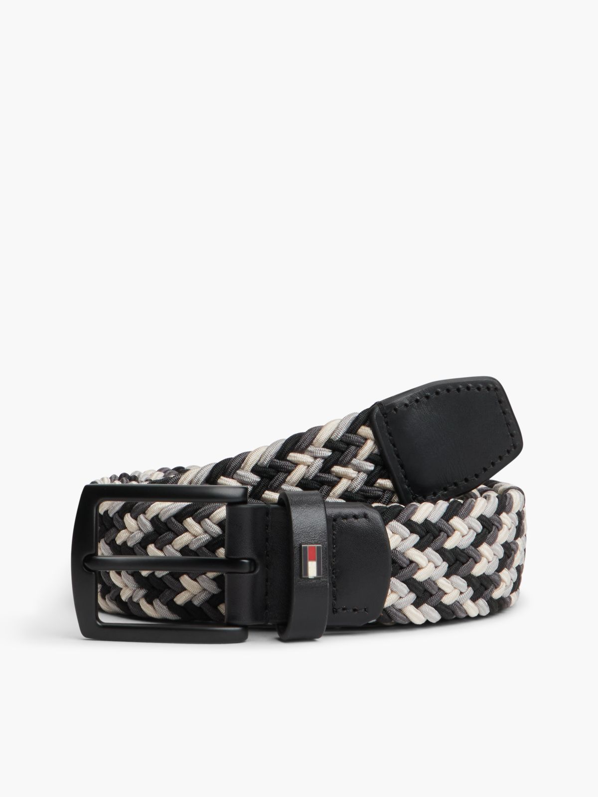 Denton Enamel Flag Woven Belt — Black