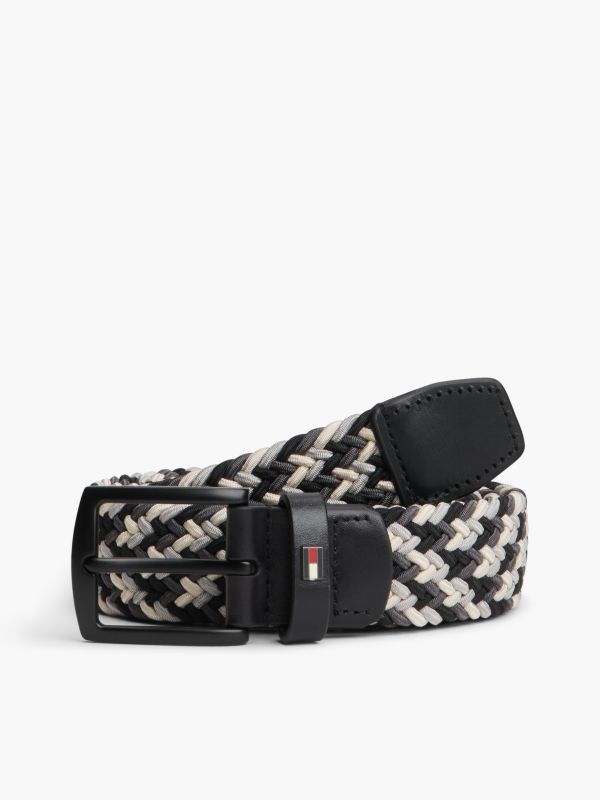 Denton Enamel Flag Woven Belt — Black