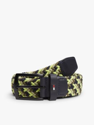 green denton braided elastic belt for men tommy hilfiger