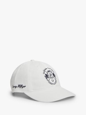 white heritage logo embroidery washed baseball cap for men tommy hilfiger