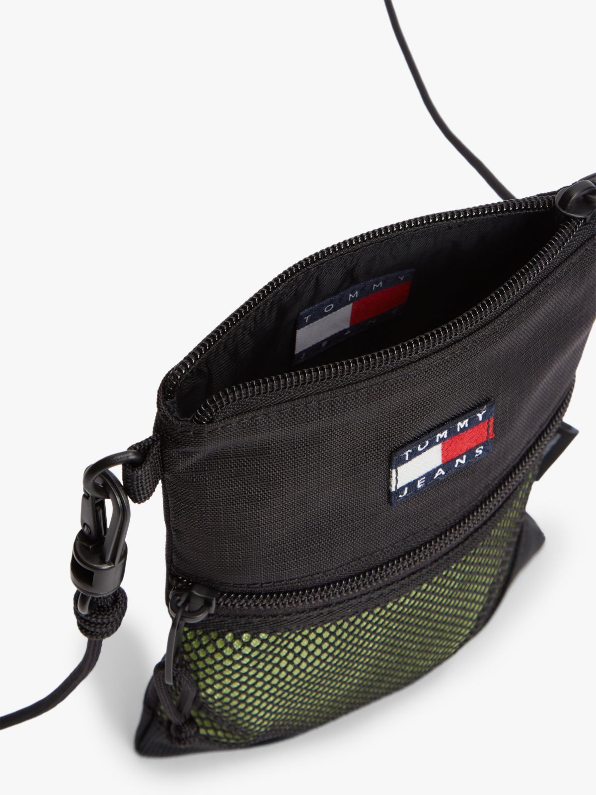 Logo Mesh Pocket Ripstop Outdoor Pouch — Black