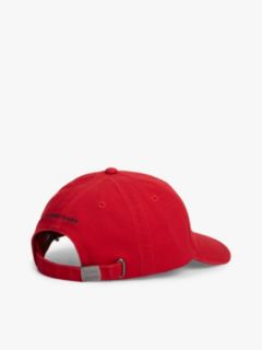Wavy Logo Washed Twill Baseball Cap — Red 2