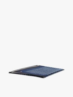 Smart Casual Silk Blend Print Square Scarf — Blue 3
