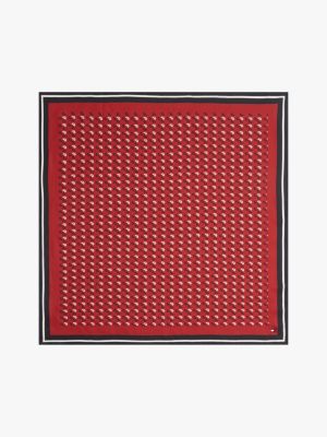 red smart casual tuch aus seidenmix mit print für herren - tommy hilfiger