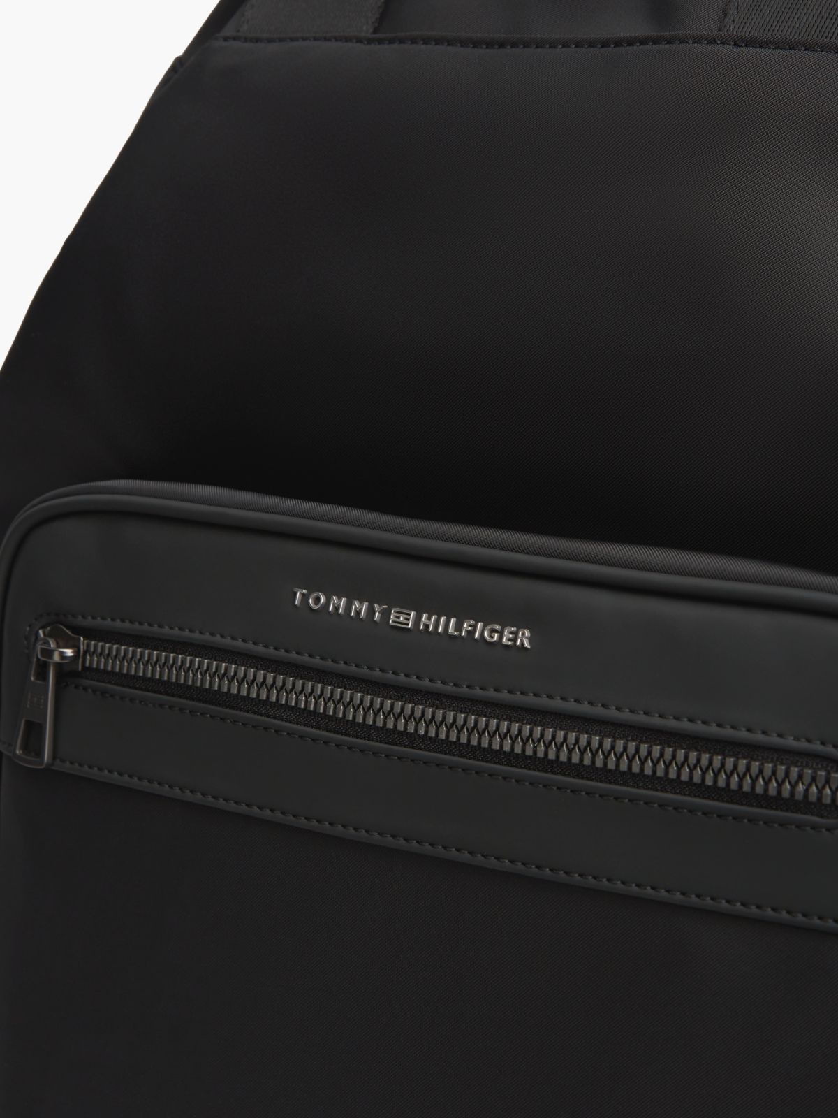 Metal Logo Crossbody Sling Bag — Black