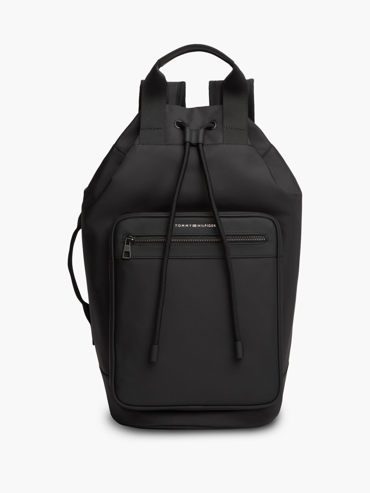 Metal Logo Crossbody Sling Bag — Black