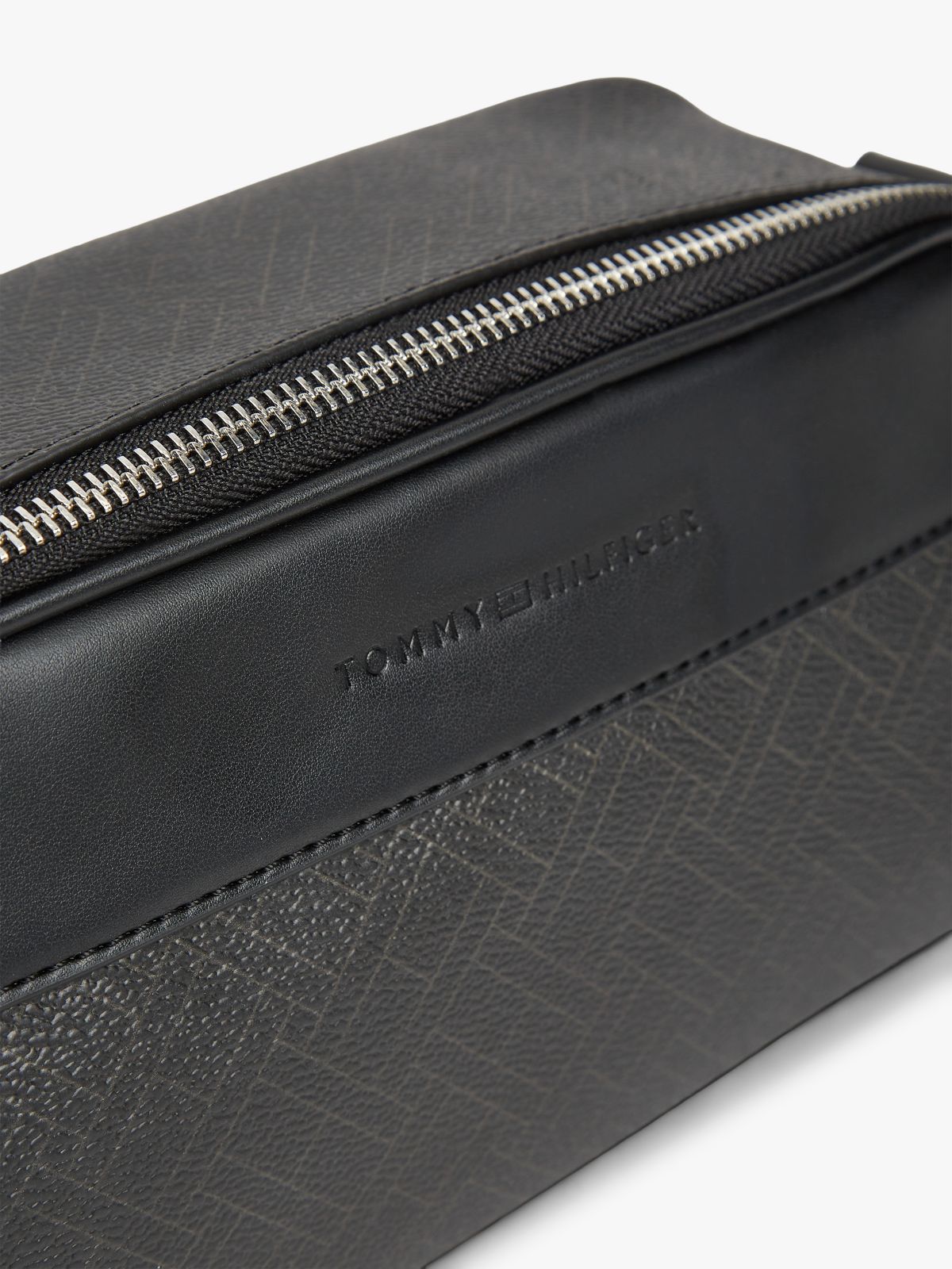 Embossed Flag Crossbody Camera Bag — Black