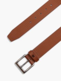 Flag Print Square Buckle Leather Belt — Brown 2