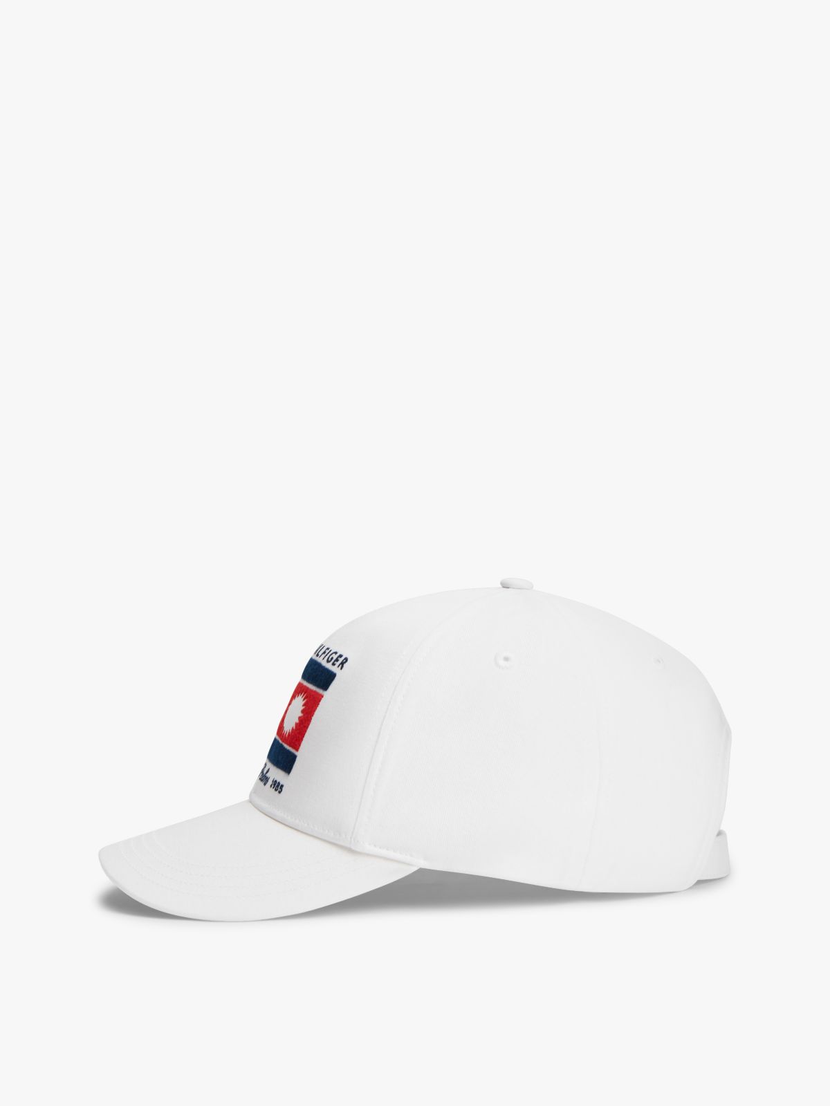 Graphic Embroidery Six-Panel Baseball Cap — White