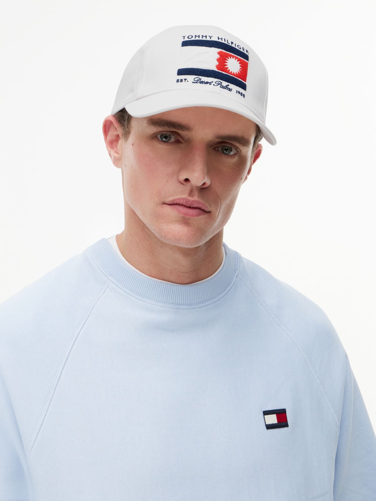 Graphic Embroidery Six-Panel Baseball Cap — White