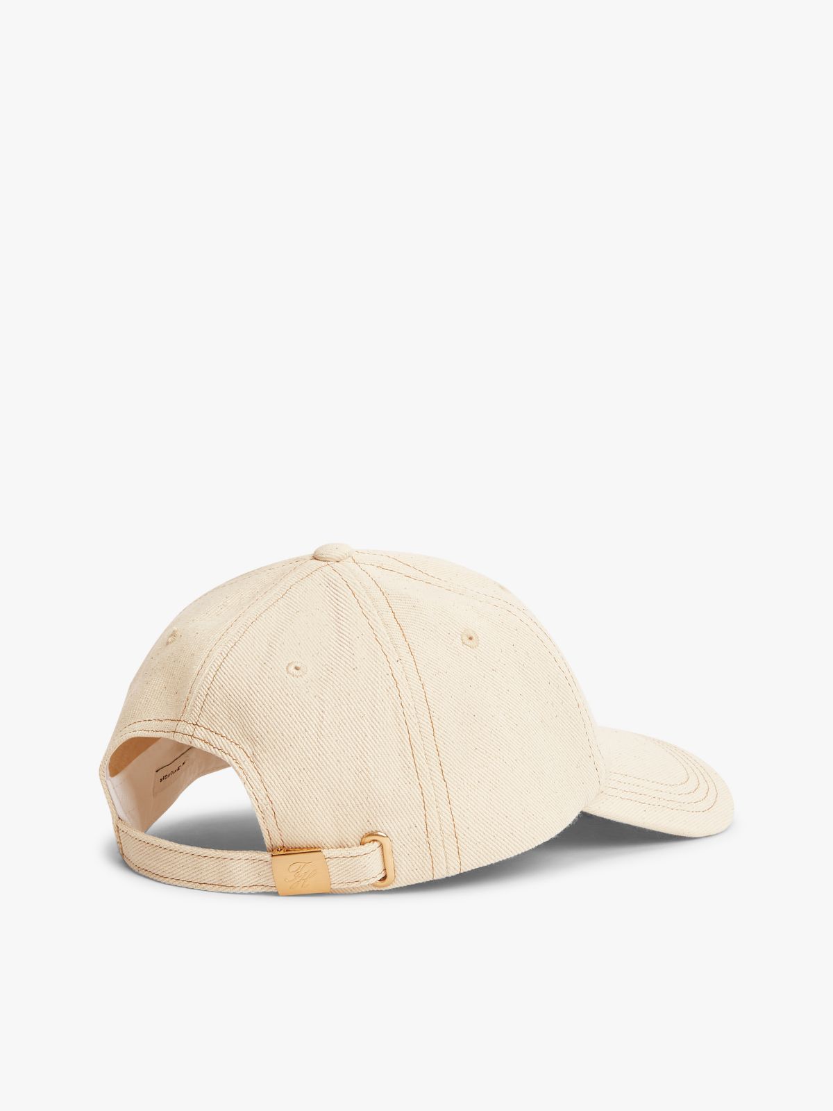 Logo Embroidery Denim Baseball Cap — Beige