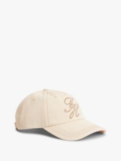 Logo Embroidery Denim Baseball Cap — Beige 1