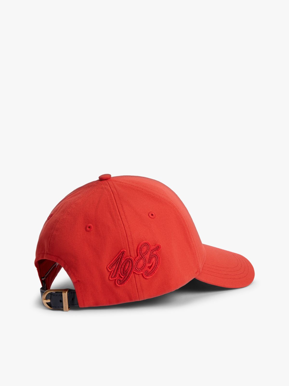Logo Patch Six-Panel Baseball Cap — Red