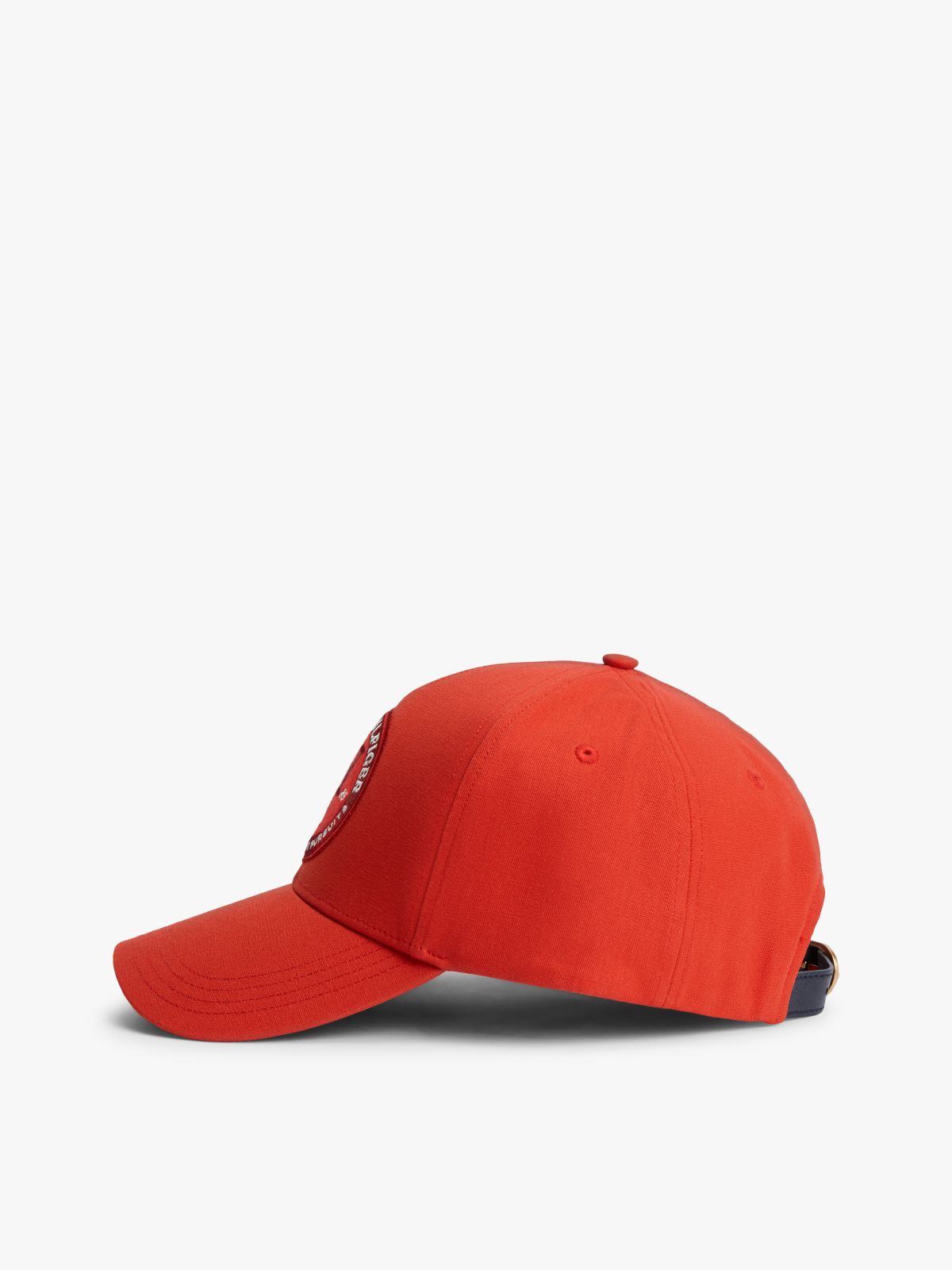 Logo Patch Six-Panel Baseball Cap — Red