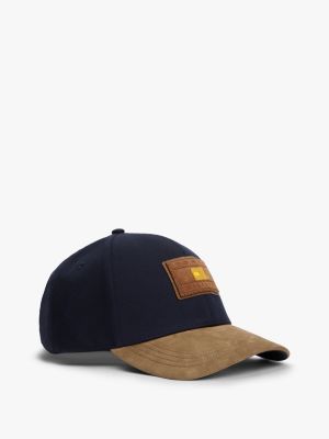 blue hilfiger flag suede brim baseball cap for men tommy hilfiger