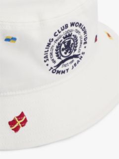 Multi Flag Embroidery Bucket Hat — White 3