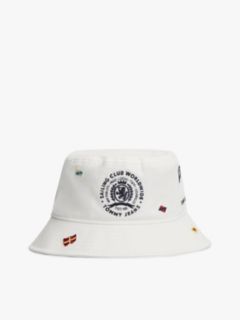 Multi Flag Embroidery Bucket Hat — White 1