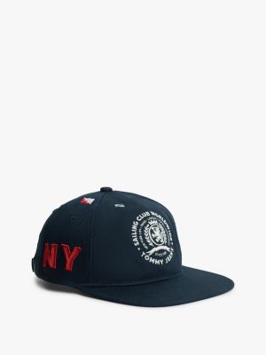 gorra de béisbol de seis paneles con logo bordado blue de hombres tommy jeans