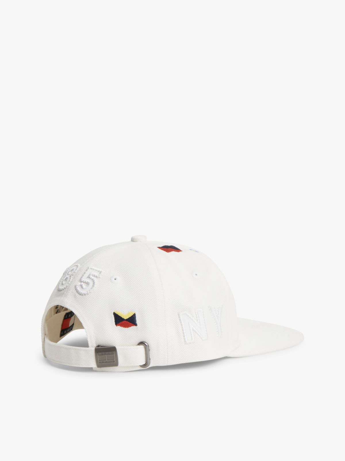 Flag Embroidery Six-Panel Baseball Cap — White