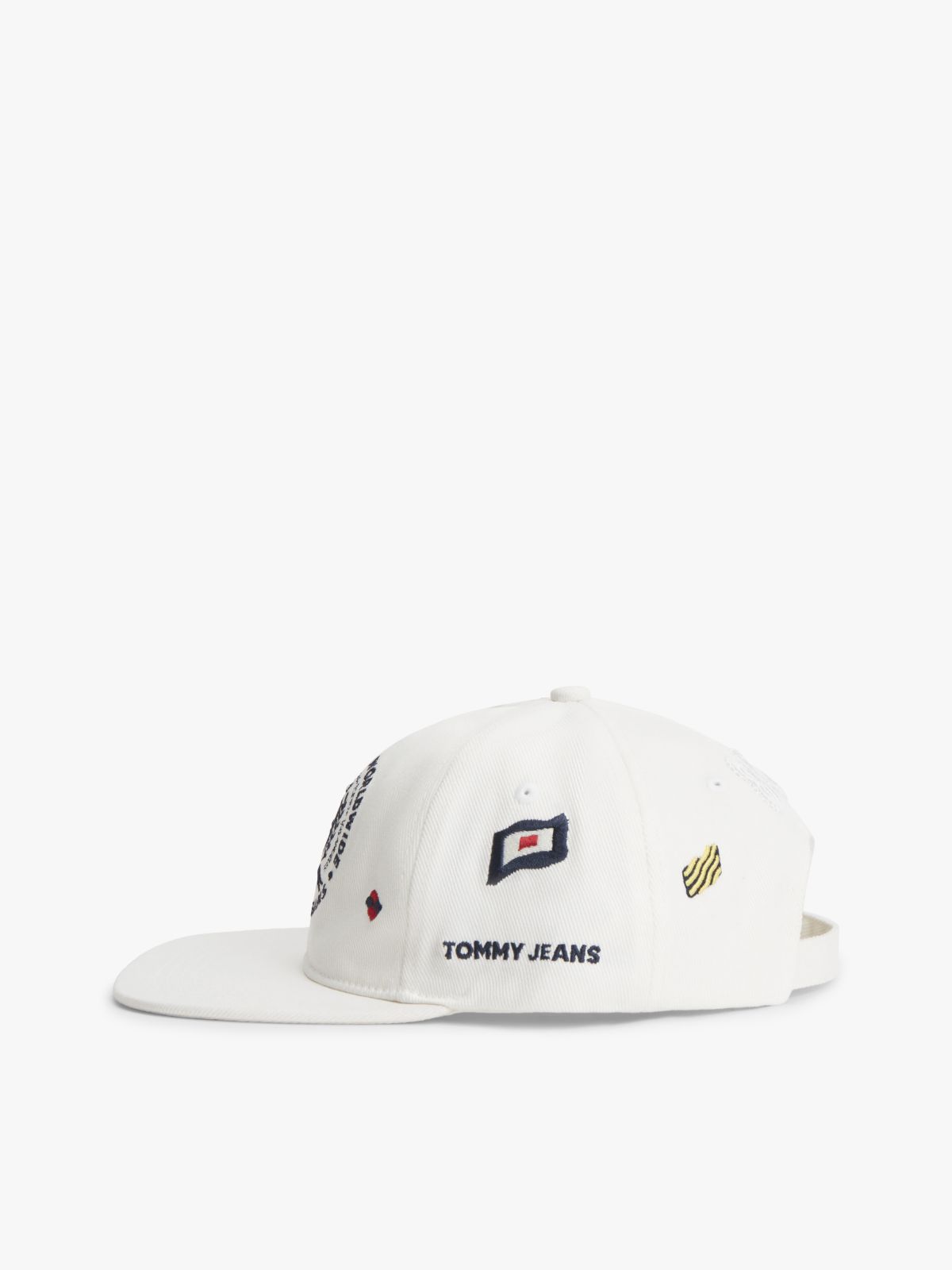 Flag Embroidery Six-Panel Baseball Cap — White