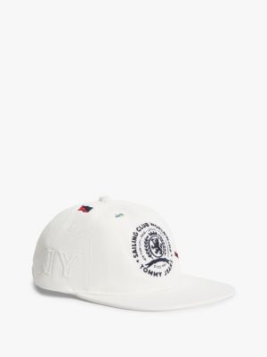 gorra de béisbol de seis paneles con logo bordado white de hombres tommy jeans