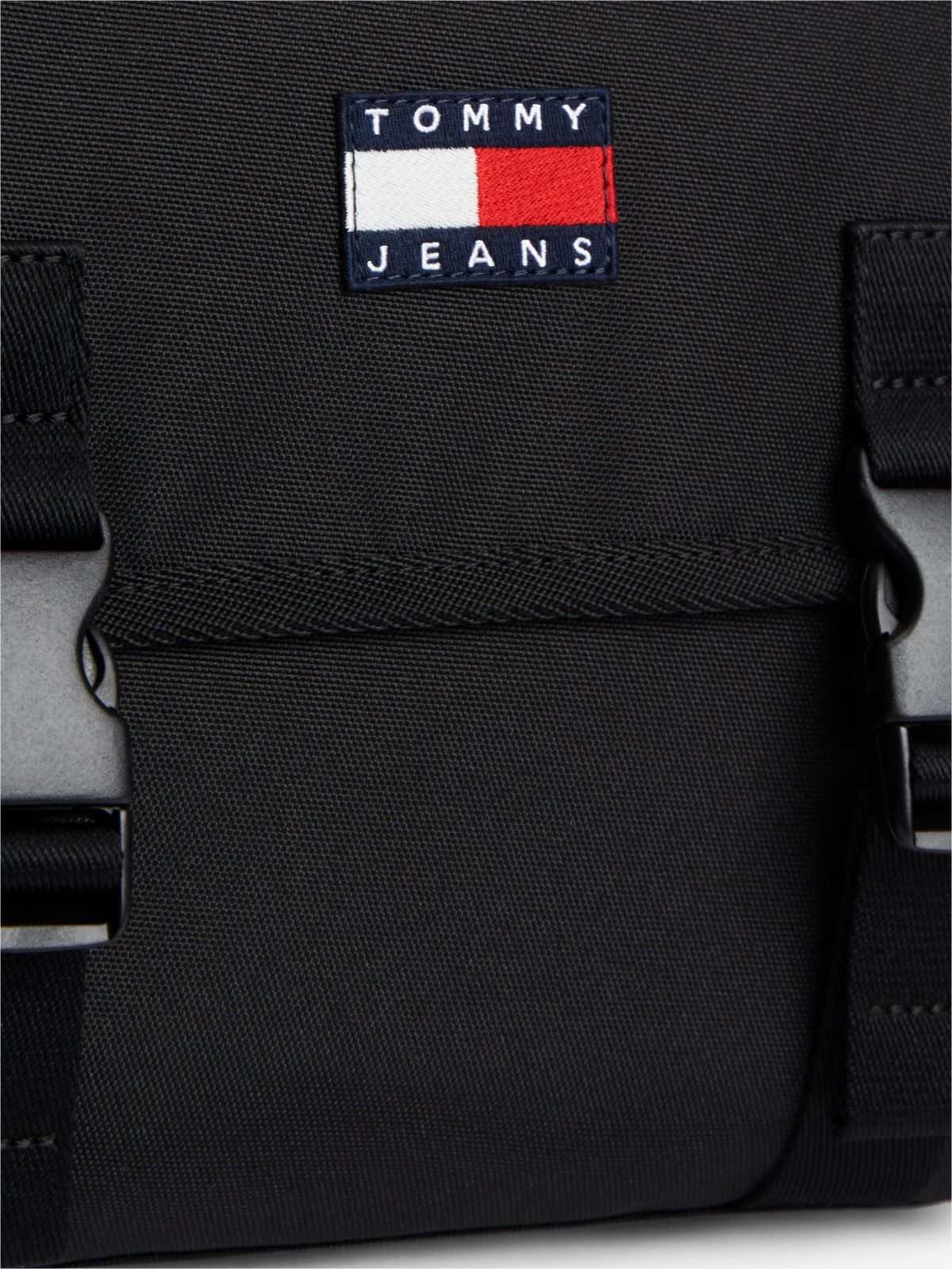 Essential Logo Crossbody Messenger Bag — Black