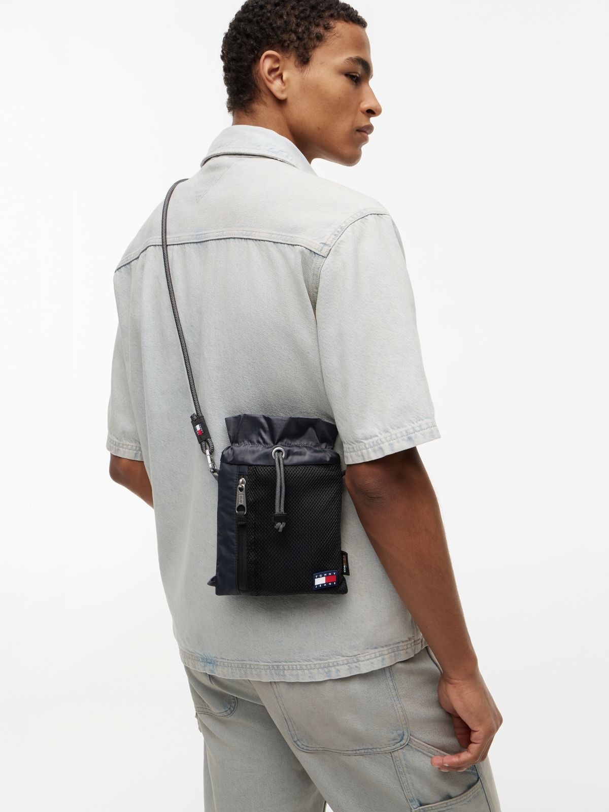 Outdoor Drawstring Sacoche Bag — Black