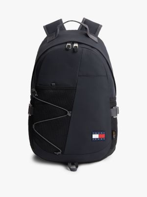 black outdoor rugzak van textiel met mesh vak voor heren - tommy jeans