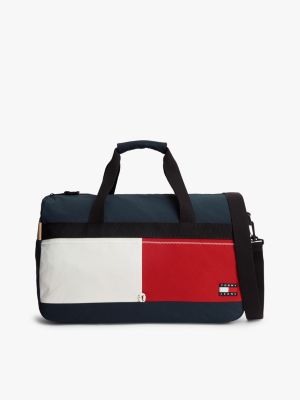 blue archive color-block-dufflebag in tommy-farben für herren - tommy jeans