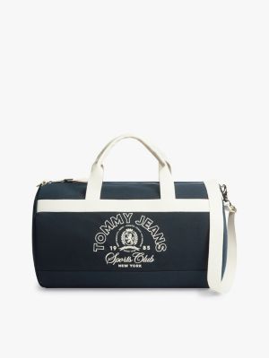 blue dufflebag mit logo-stickerei für herren - tommy jeans
