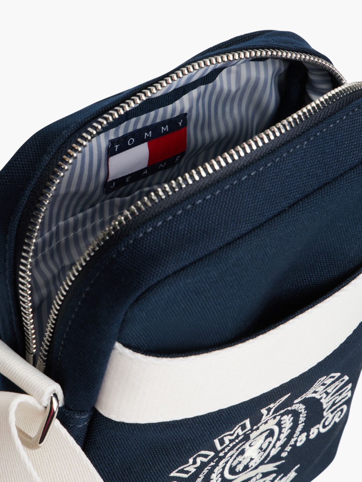 Logo Embroidery Crossbody Reporter Bag — Blue