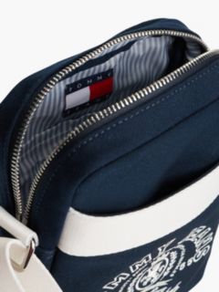 Logo Embroidery Crossbody Reporter Bag — Blue 5