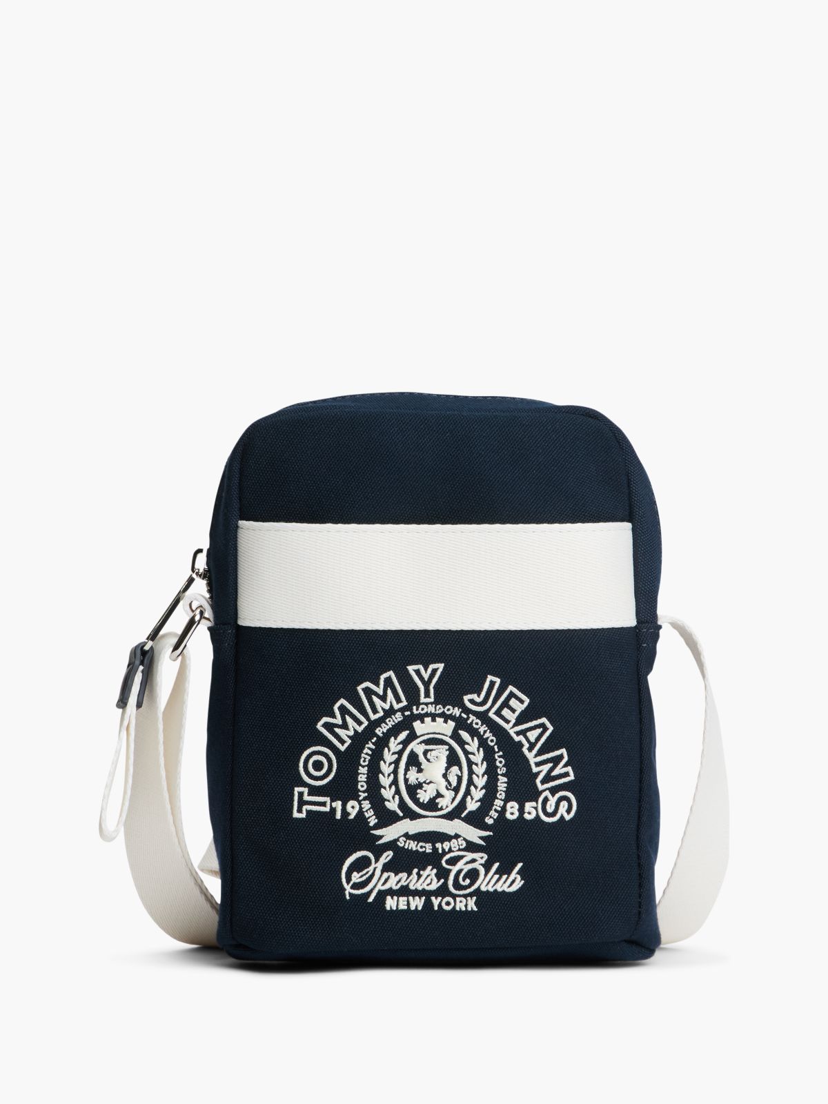 Logo Embroidery Crossbody Reporter Bag — Blue
