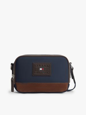 petit sac bandoulière heritage colour-block blue pour hommes tommy hilfiger