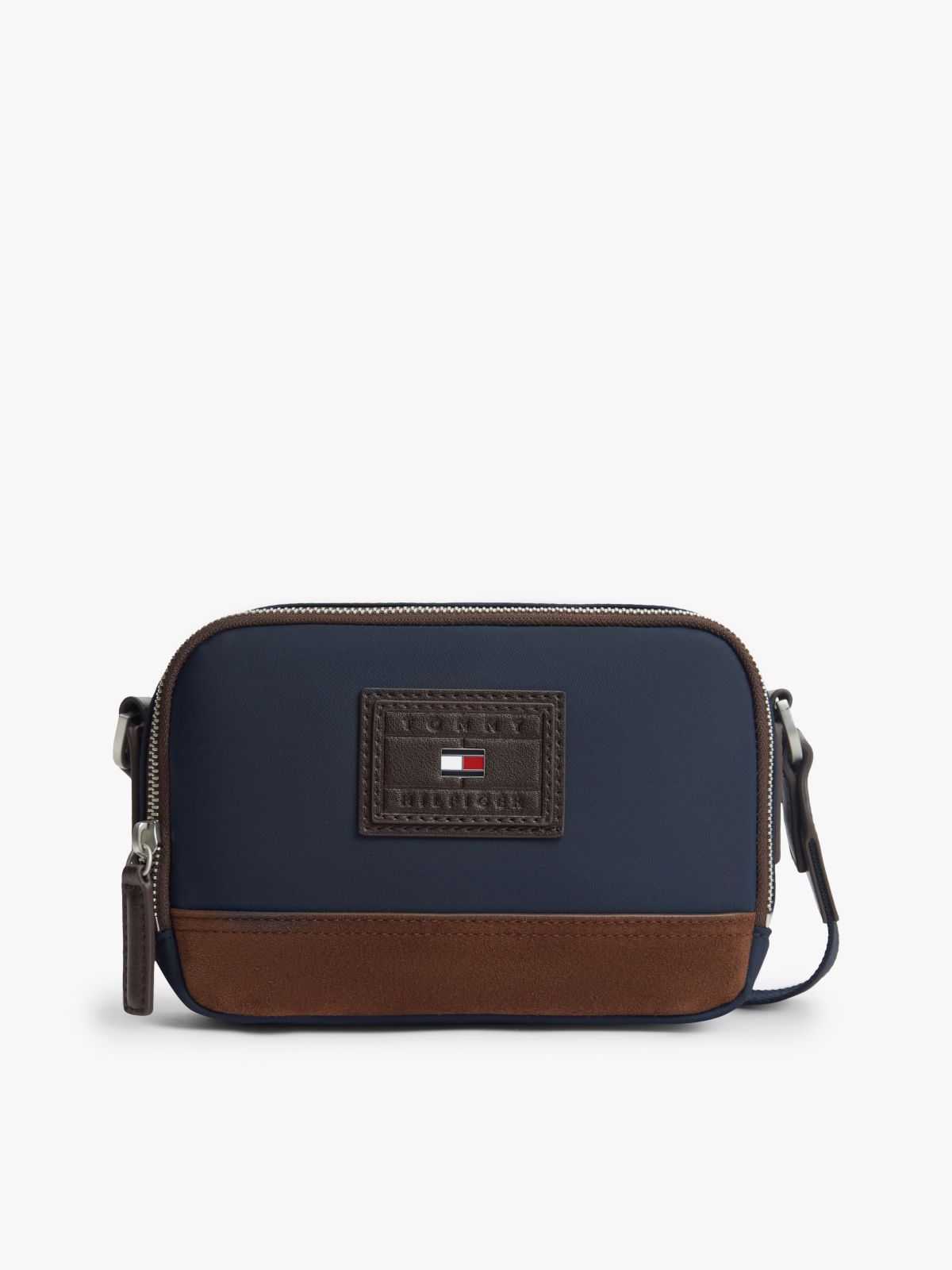 Heritage Colour-Blocked Crossbody Camera Bag — Blue