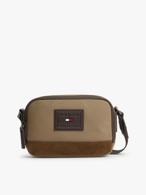 petit sac bandoulière heritage colour-block brown pour hommes tommy hilfiger