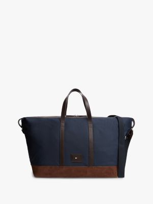 blue heritage dufflebag mit logo-patch für herren - tommy hilfiger