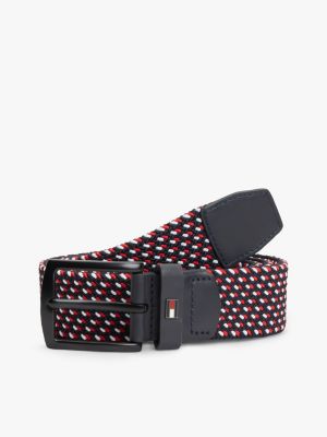 cintura denton in tessuto intrecciato multi da uomini tommy hilfiger