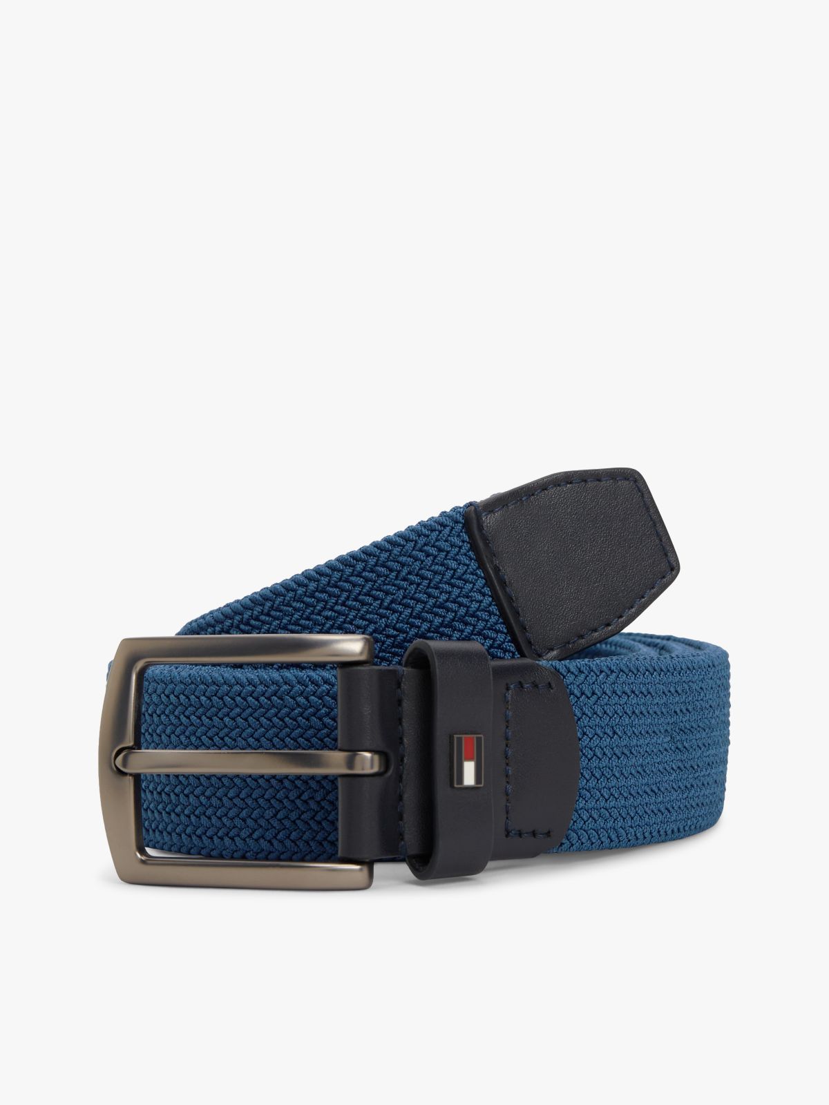 Denton Braided Webbing Elastic Belt — Blue