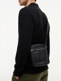 TH Business Leather Crossbody Reporter Bag — Black 2