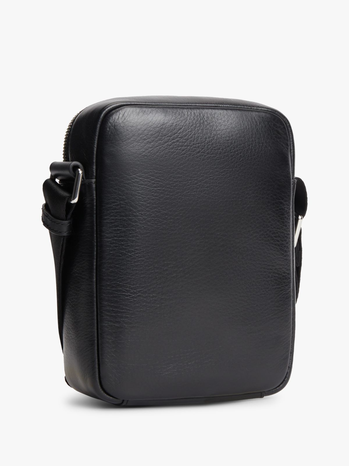 TH Business Leather Crossbody Reporter Bag — Black