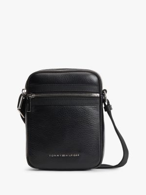 black th business leather crossbody-reportertasche für herren - tommy hilfiger